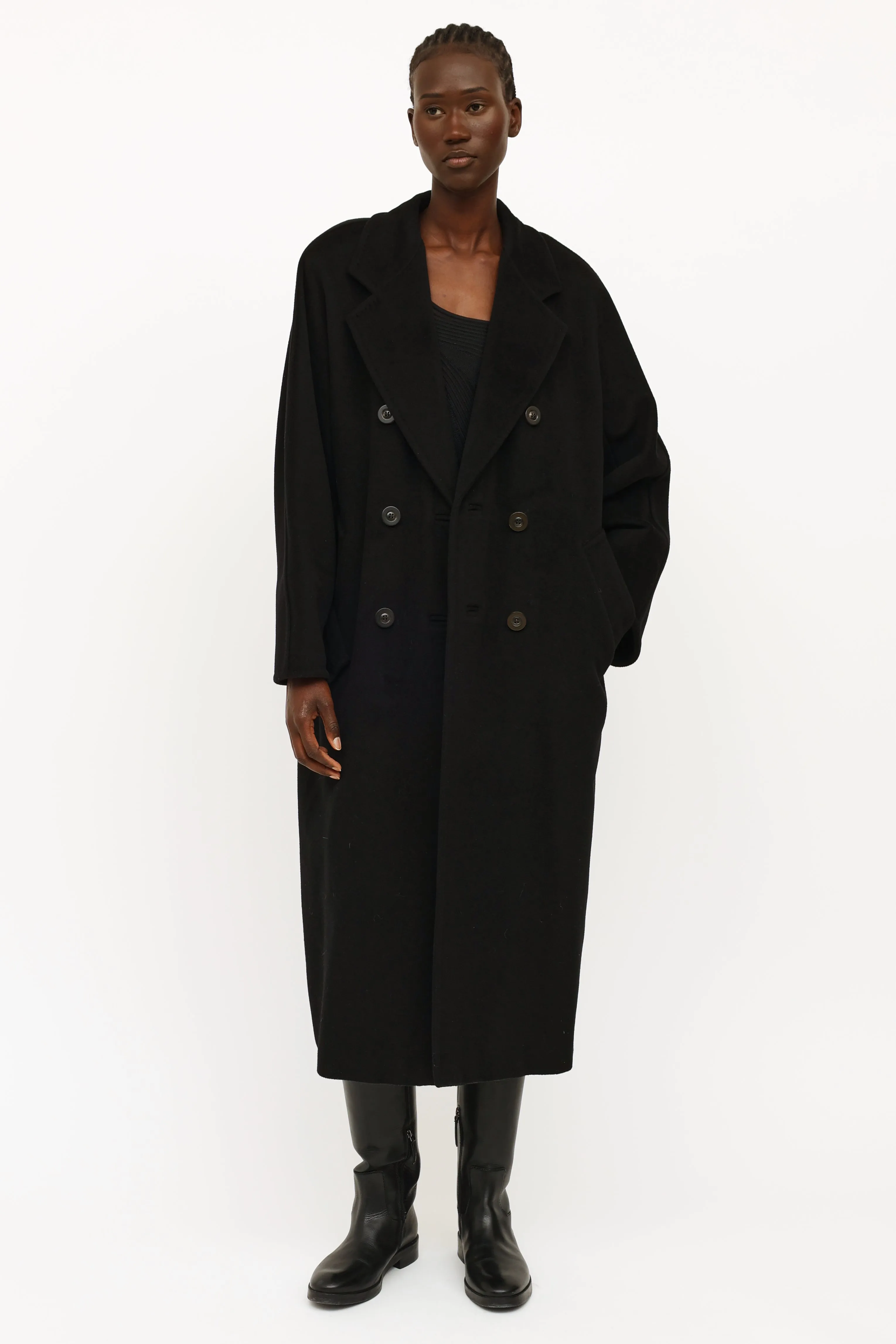 Black Wool Cashmere 101801 Icon Coat