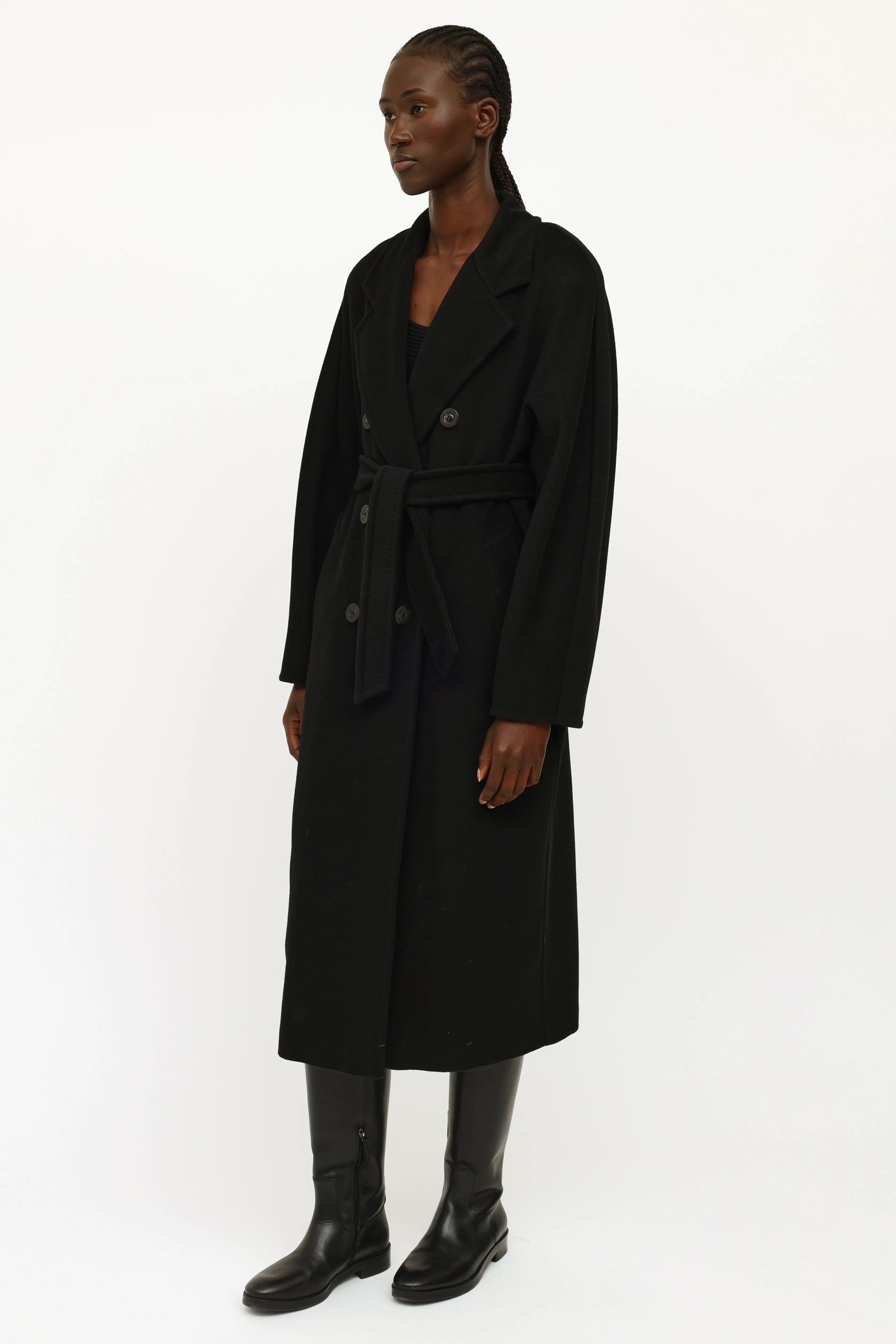 Black Wool Cashmere 101801 Icon Coat