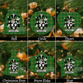 Blayney Irish Clan Tartan Christmas Ceramic Ornament with Coat of Arms