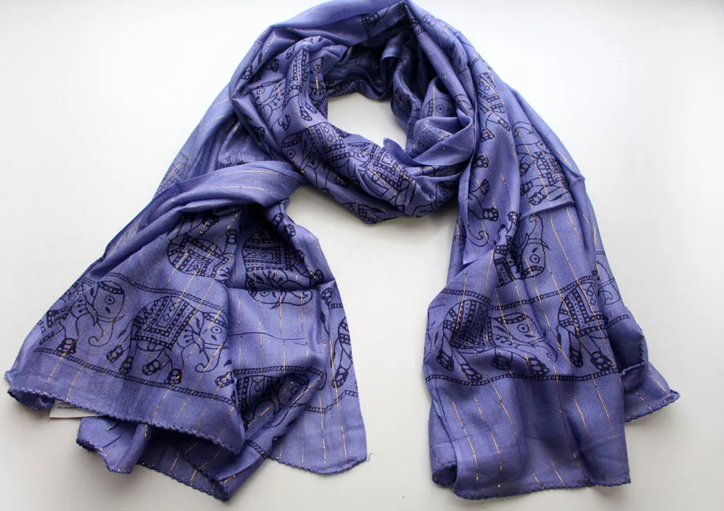 Blue Cotton Meditation Scarf