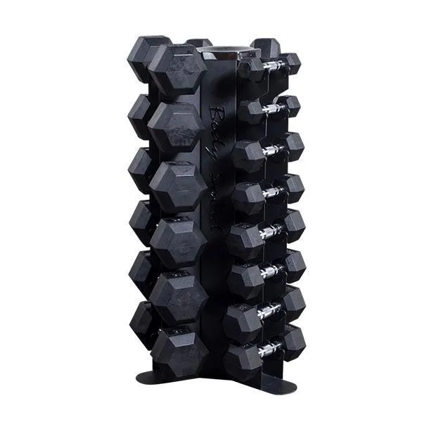 Body Solid 5 thru 50 lb Rubber Hex Dumbbell Set