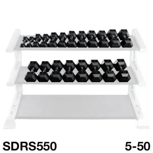 Body Solid 5 thru 50 lb Rubber Hex Dumbbell Set