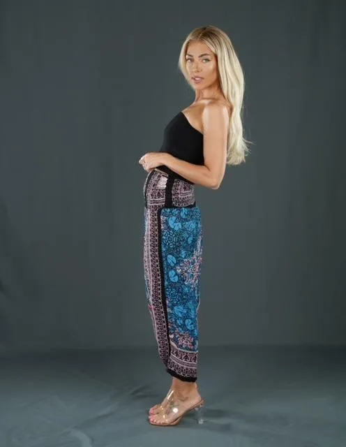 Boho Festival Blue Harem Pants