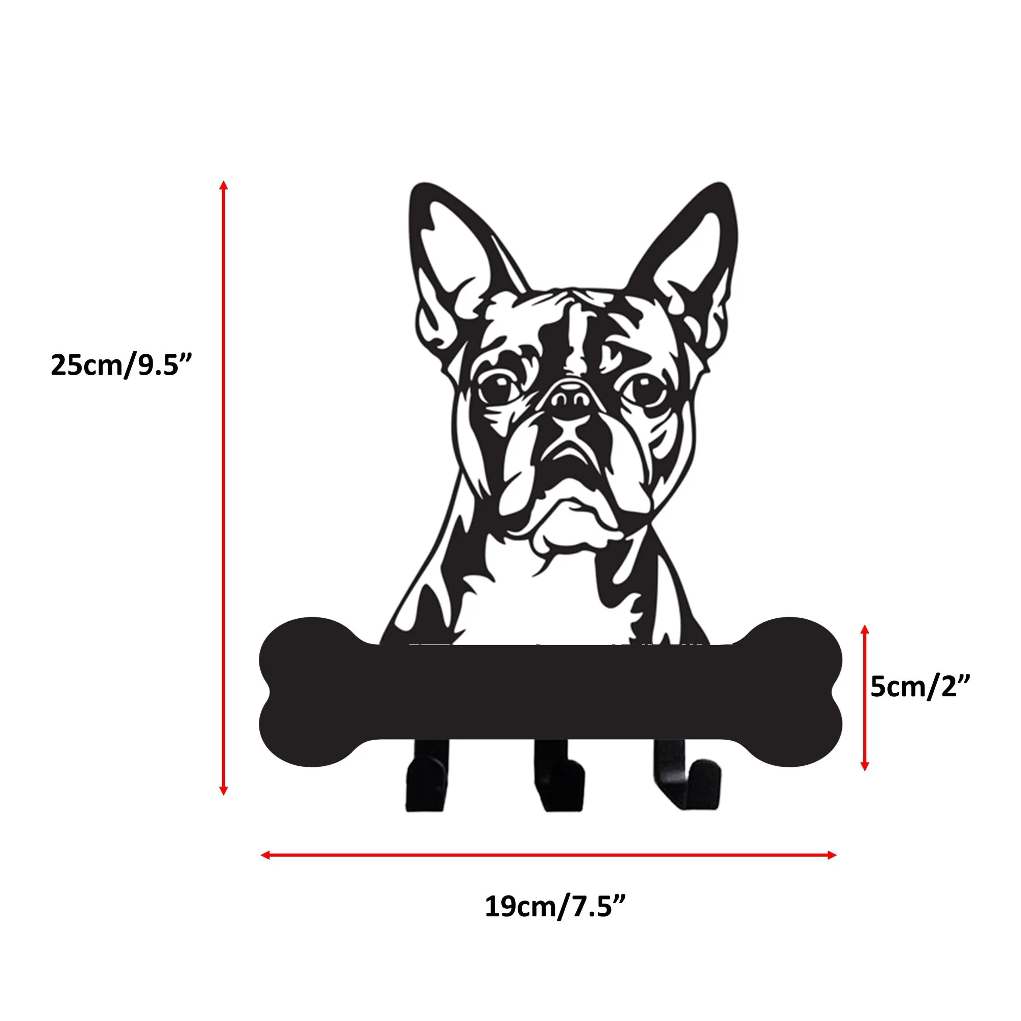 Boston Terrier Frenchton Wall Hook for Leash Keys Towel