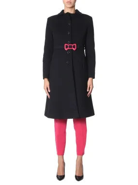 Boutique Moschino Ribbon Detail Belted Coat