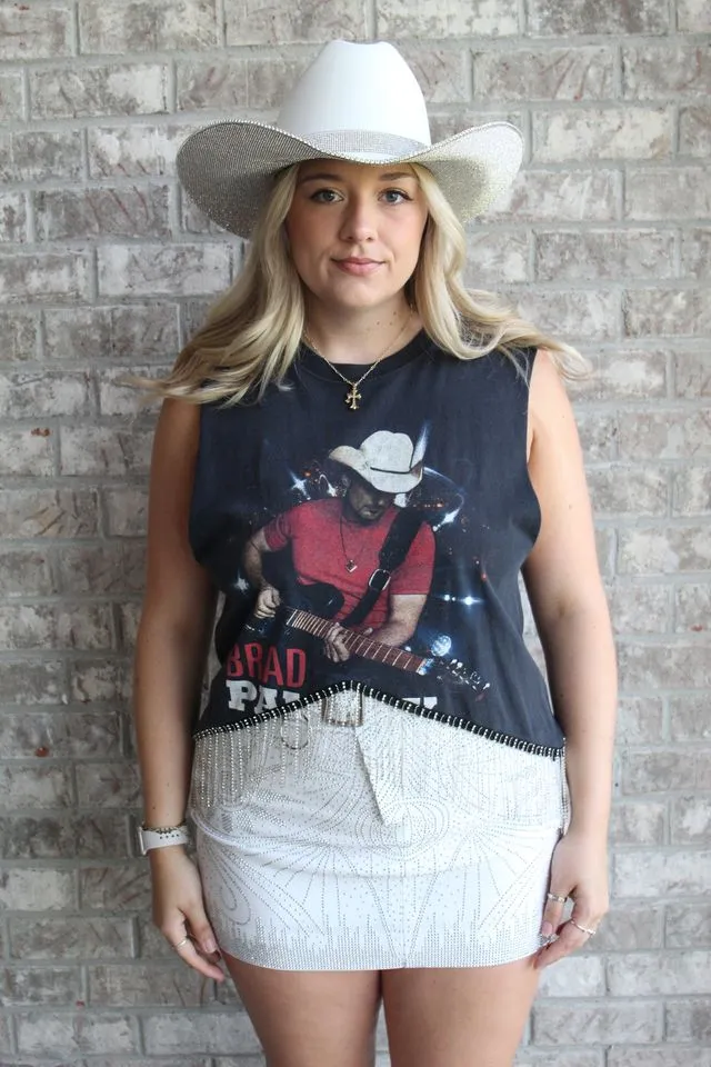 Brad Paisley Cropped Rhinestone Fringe Tank