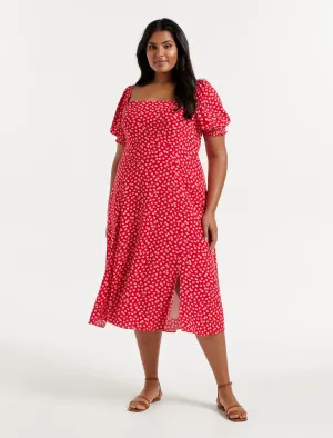 Brianna Curve Printed Midi Dress