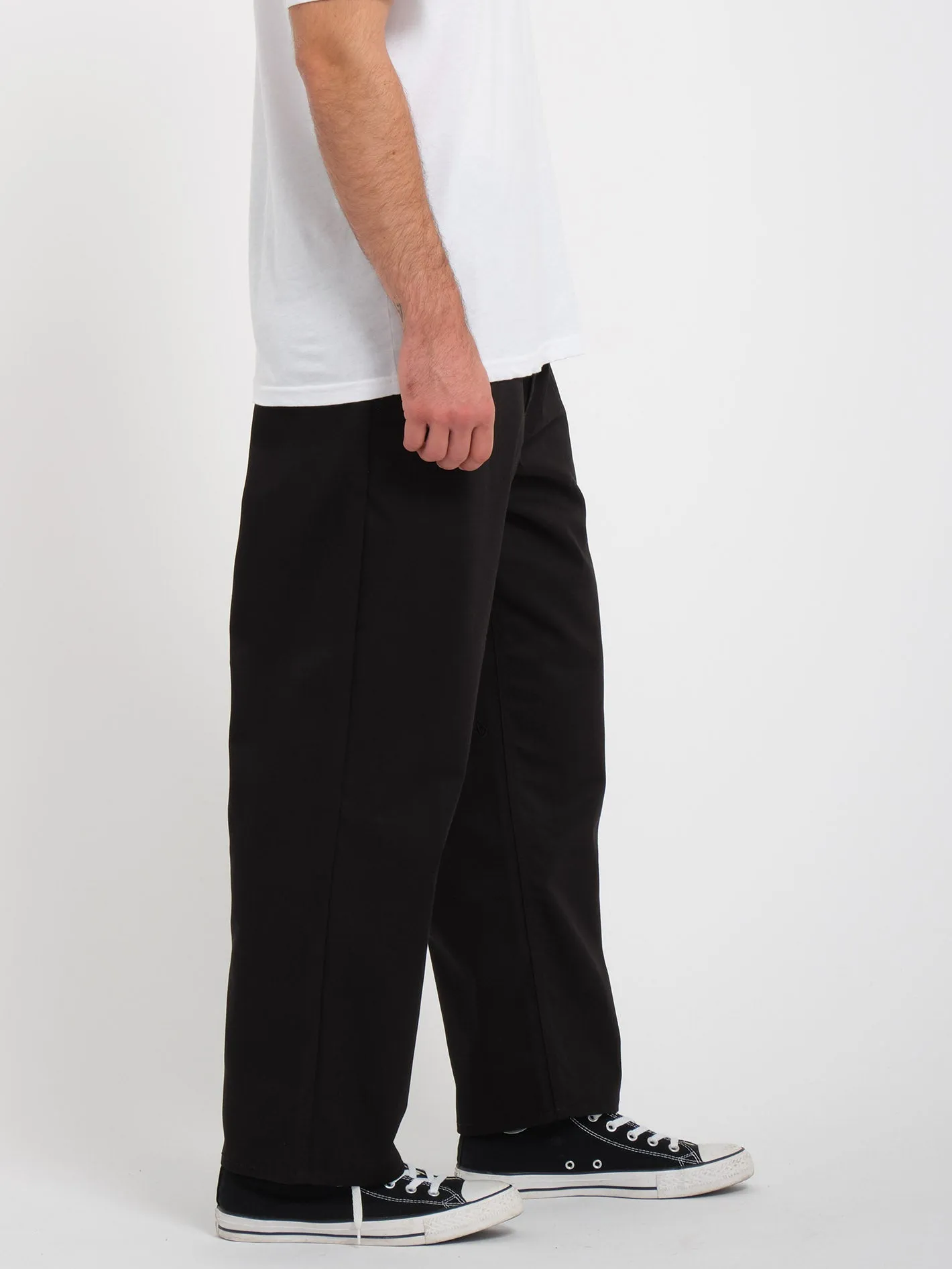 Briqlayer Pleat Chino Trousers - BLACK