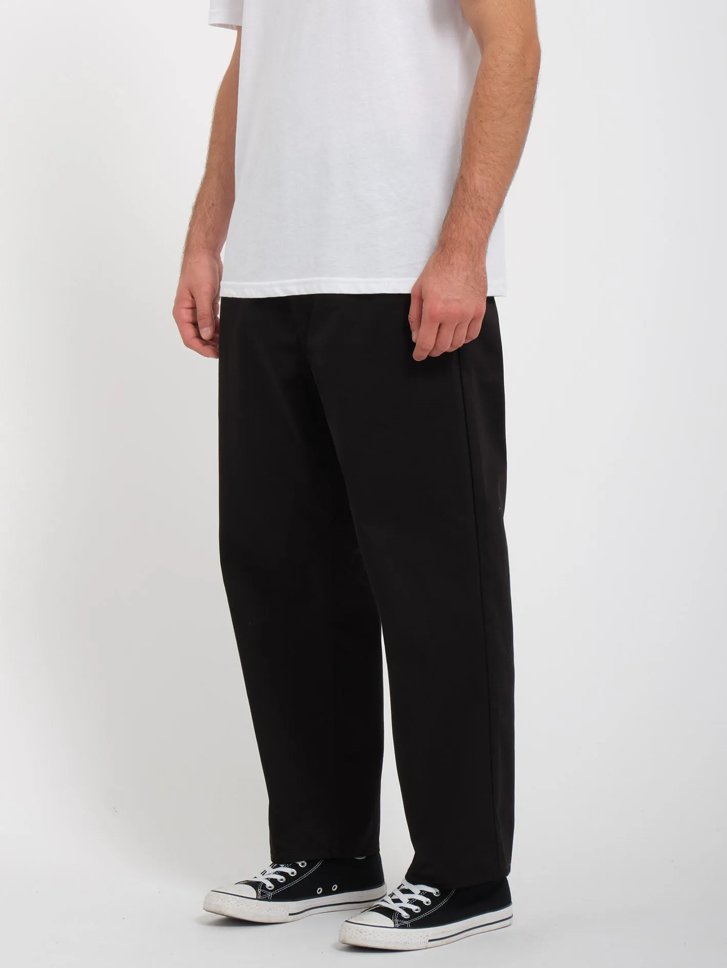 Briqlayer Pleat Chino Trousers - BLACK