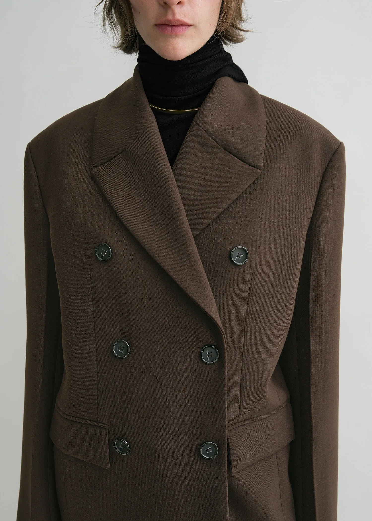 Broad midi coat bark