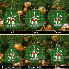 Brophy Irish Clan Tartan Christmas Ceramic Ornament with Coat of Arms