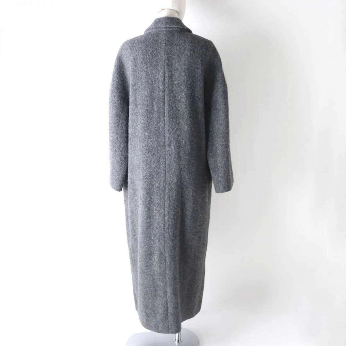 Brunello Cucinelli Wool Alpaca Double Chester Coat Grey