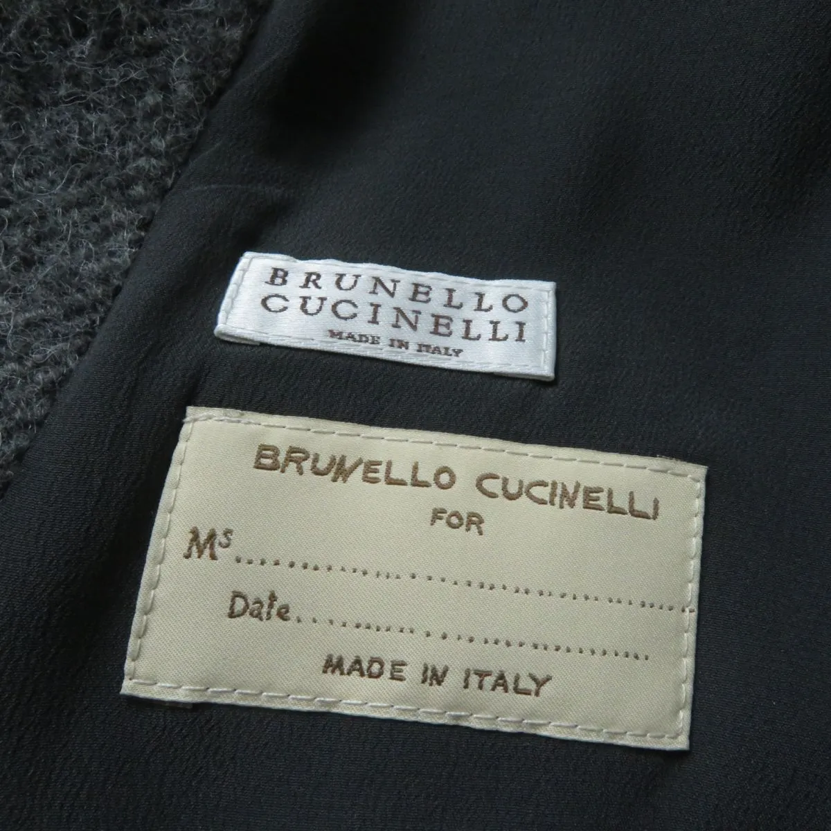 Brunello Cucinelli Wool Alpaca Double Chester Coat Grey