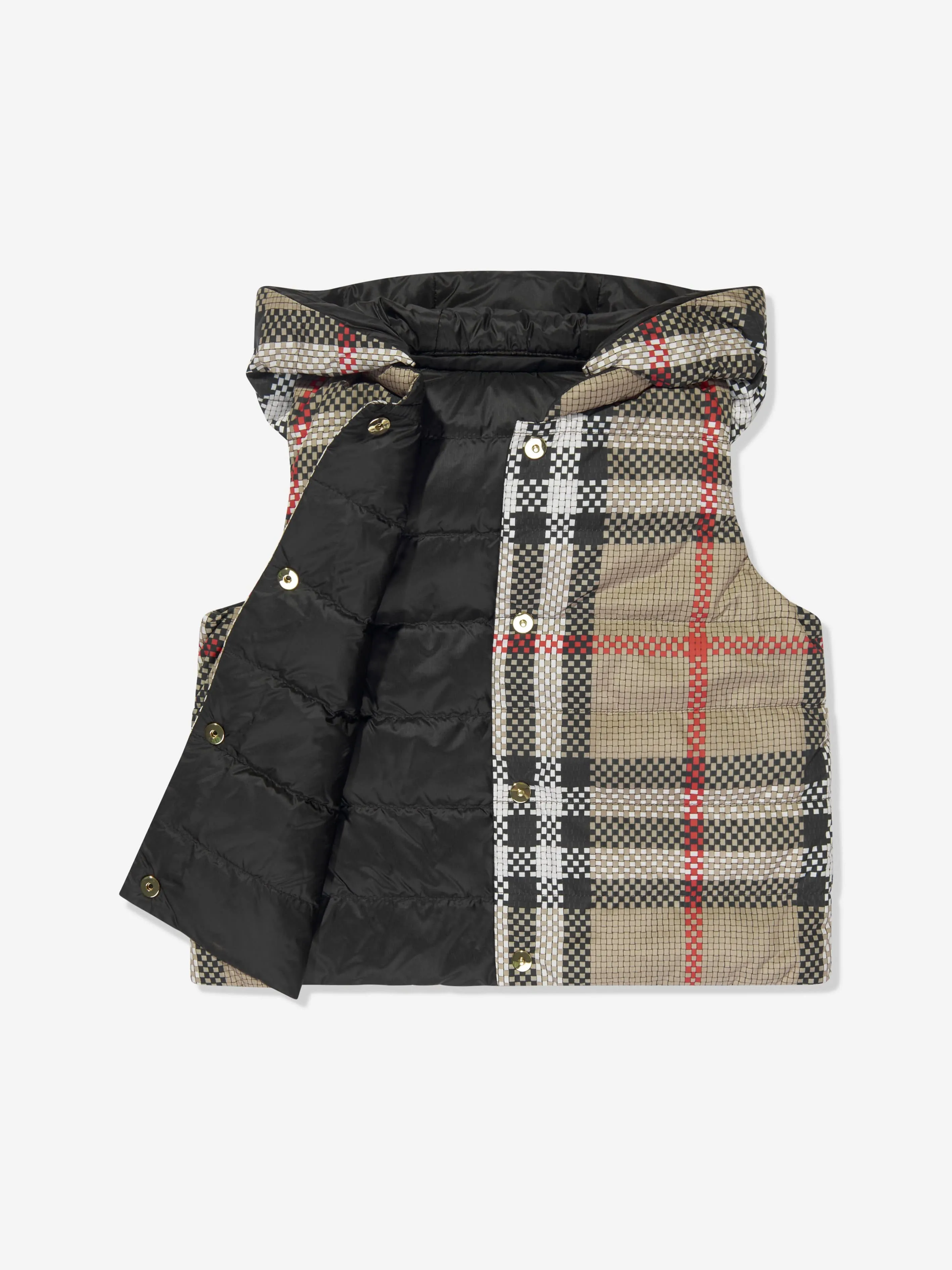 Burberry Girls Oaklee Gilet in Archive Beige Check