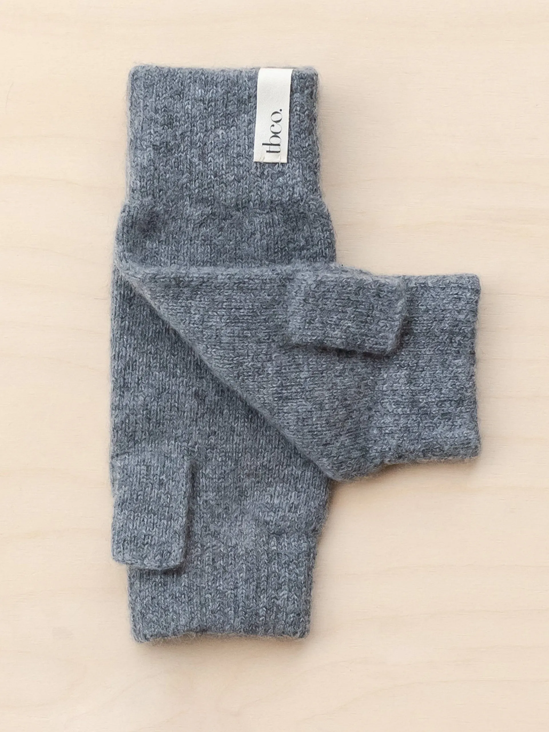 Cashmere & merino wrist warmers in charcoal melange