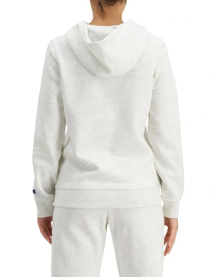 Champion Womens Script Hoodie - Light Snow Marle