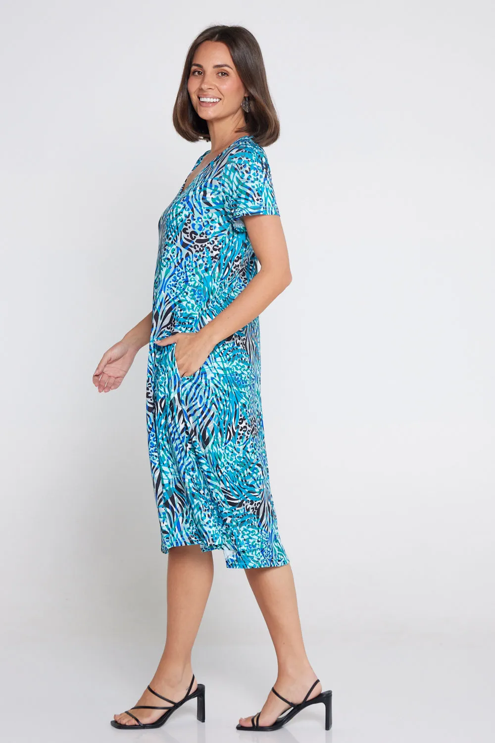 Christobel Dress - Aqua Animal