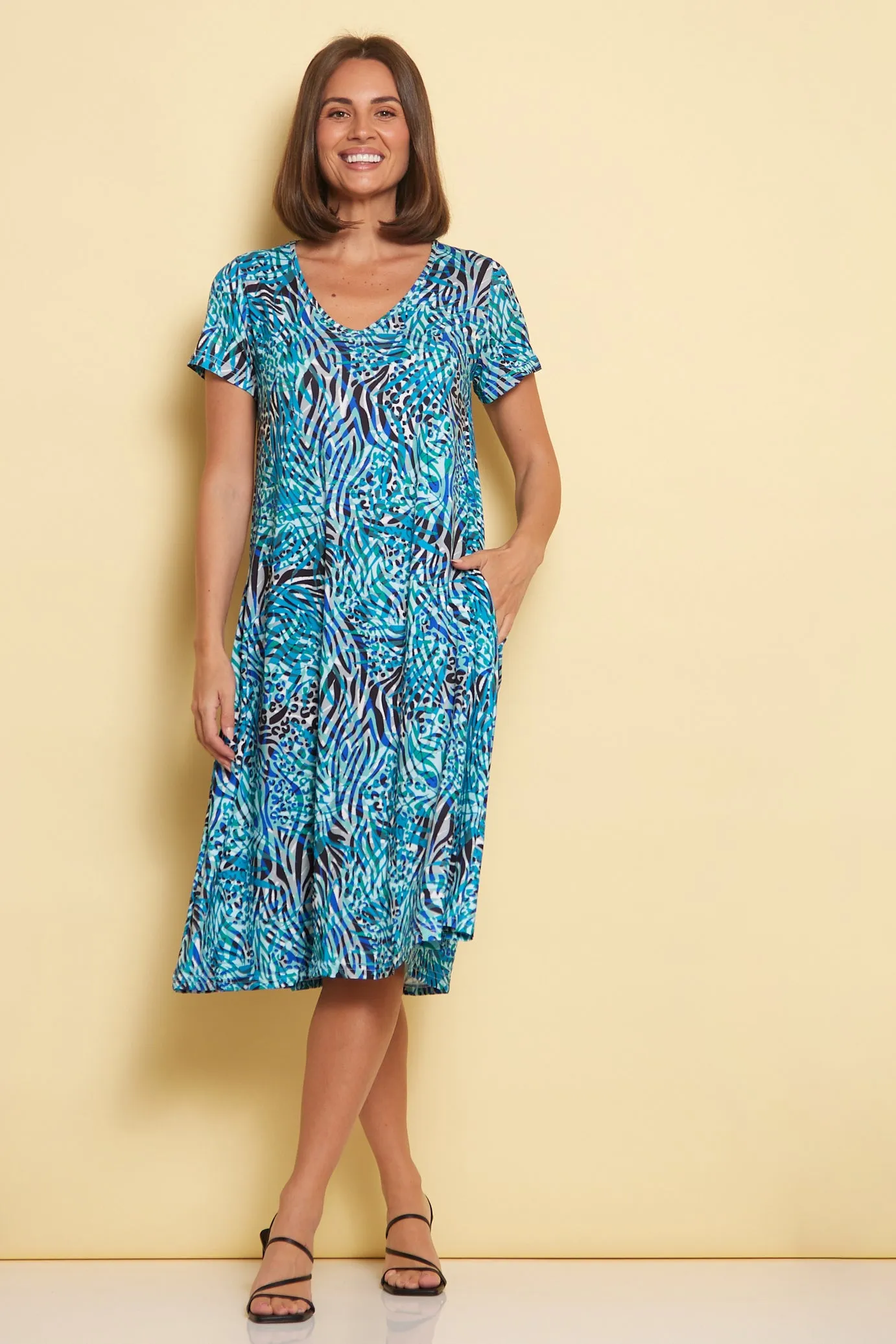 Christobel Dress - Aqua Animal