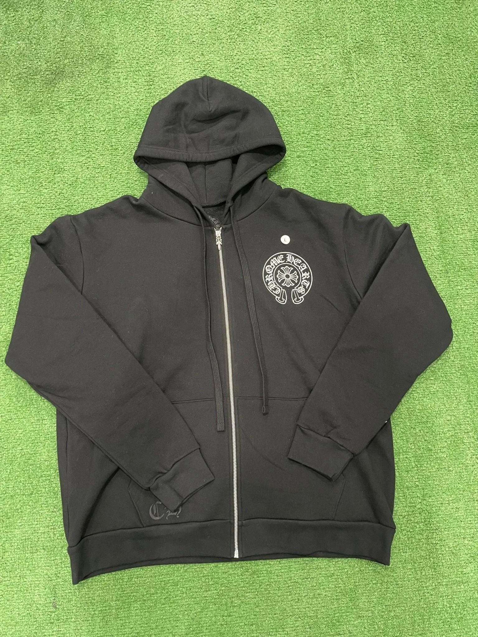 Chrome Hearts Malibu Exclusive Horse Shoe Zip Up Hoodie Black