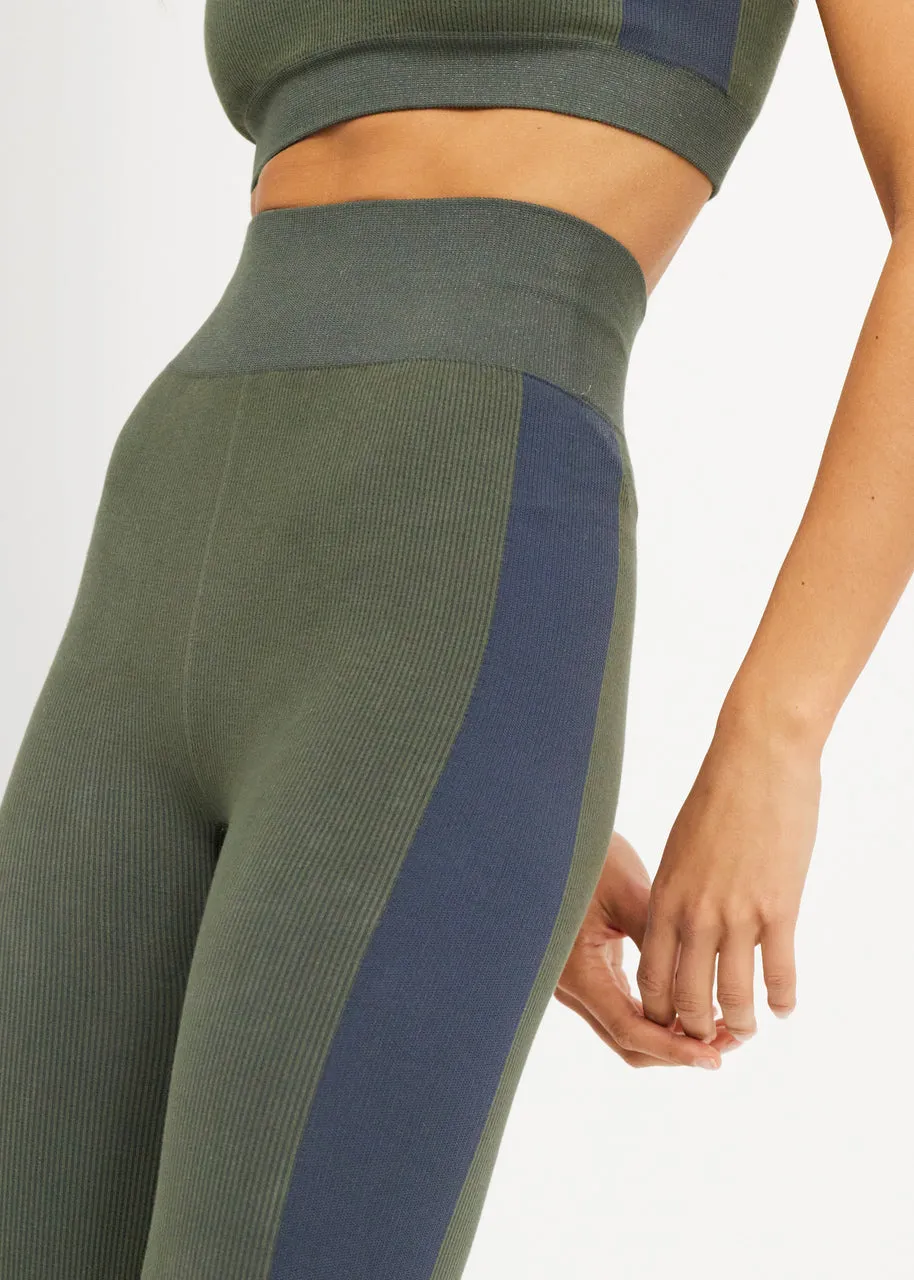 Circular Knit Midi Pant, Green