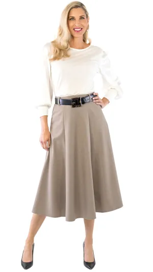 Classic Midi Skirt - Taupe