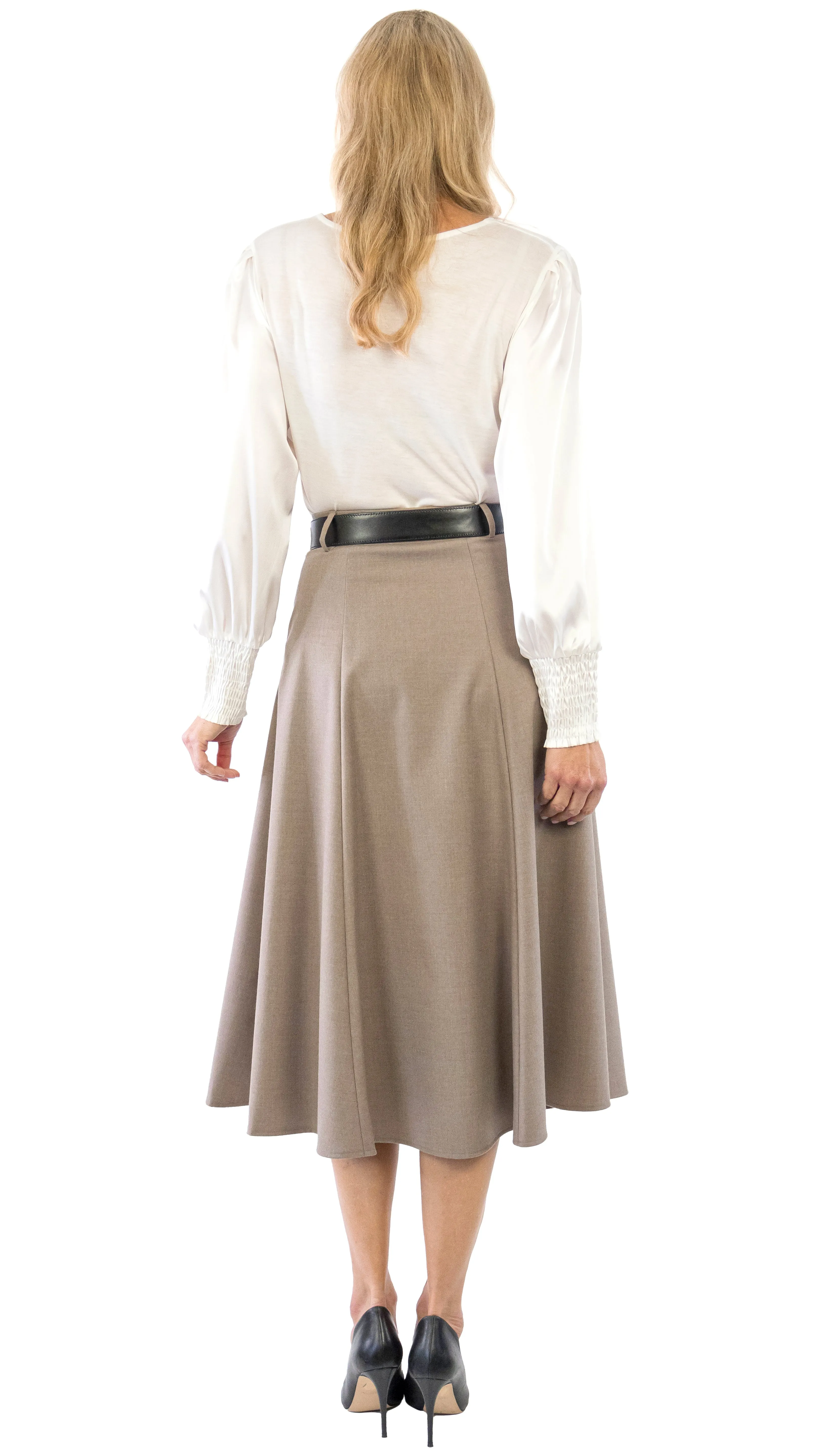 Classic Midi Skirt - Taupe