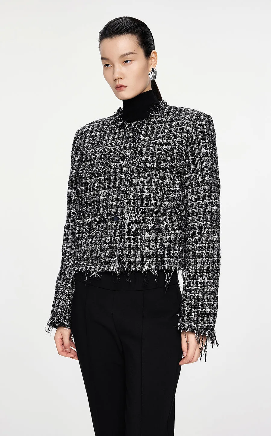 Coat / JNBY Cropped Jacquard Down Coat