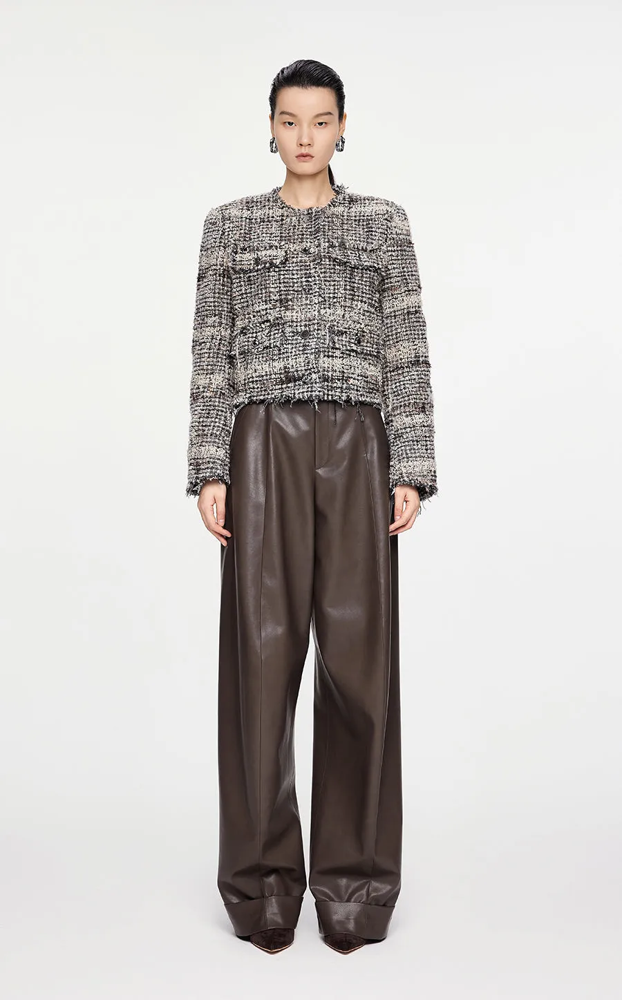 Coat / JNBY Cropped Jacquard Down Coat