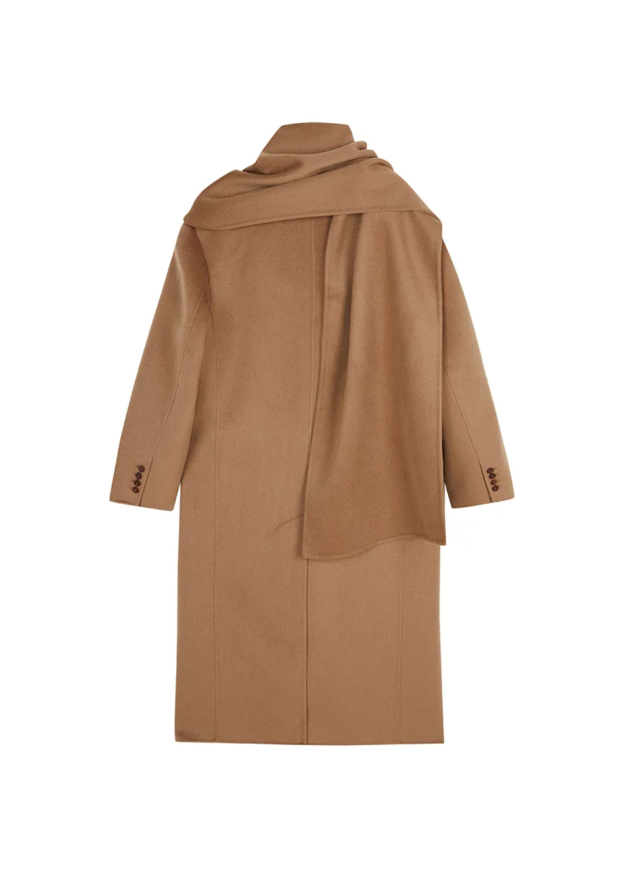 Coat / JNBY Mid-length Wool-cashmere Cape Coat