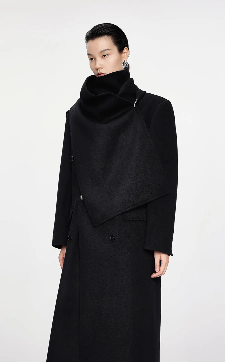 Coat / JNBY Mid-length Wool-cashmere Cape Coat