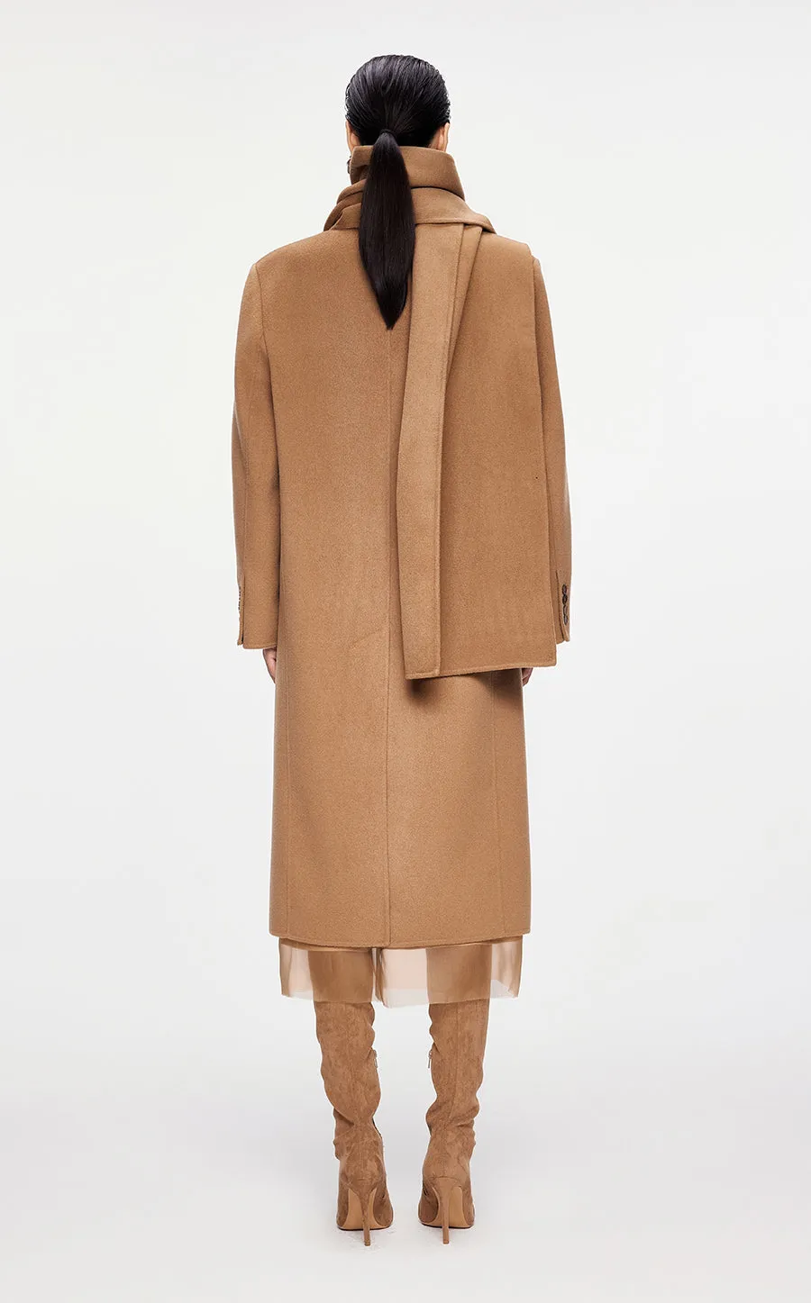 Coat / JNBY Mid-length Wool-cashmere Cape Coat