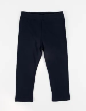 Cotton Navy Solid Color Spandex Leggings