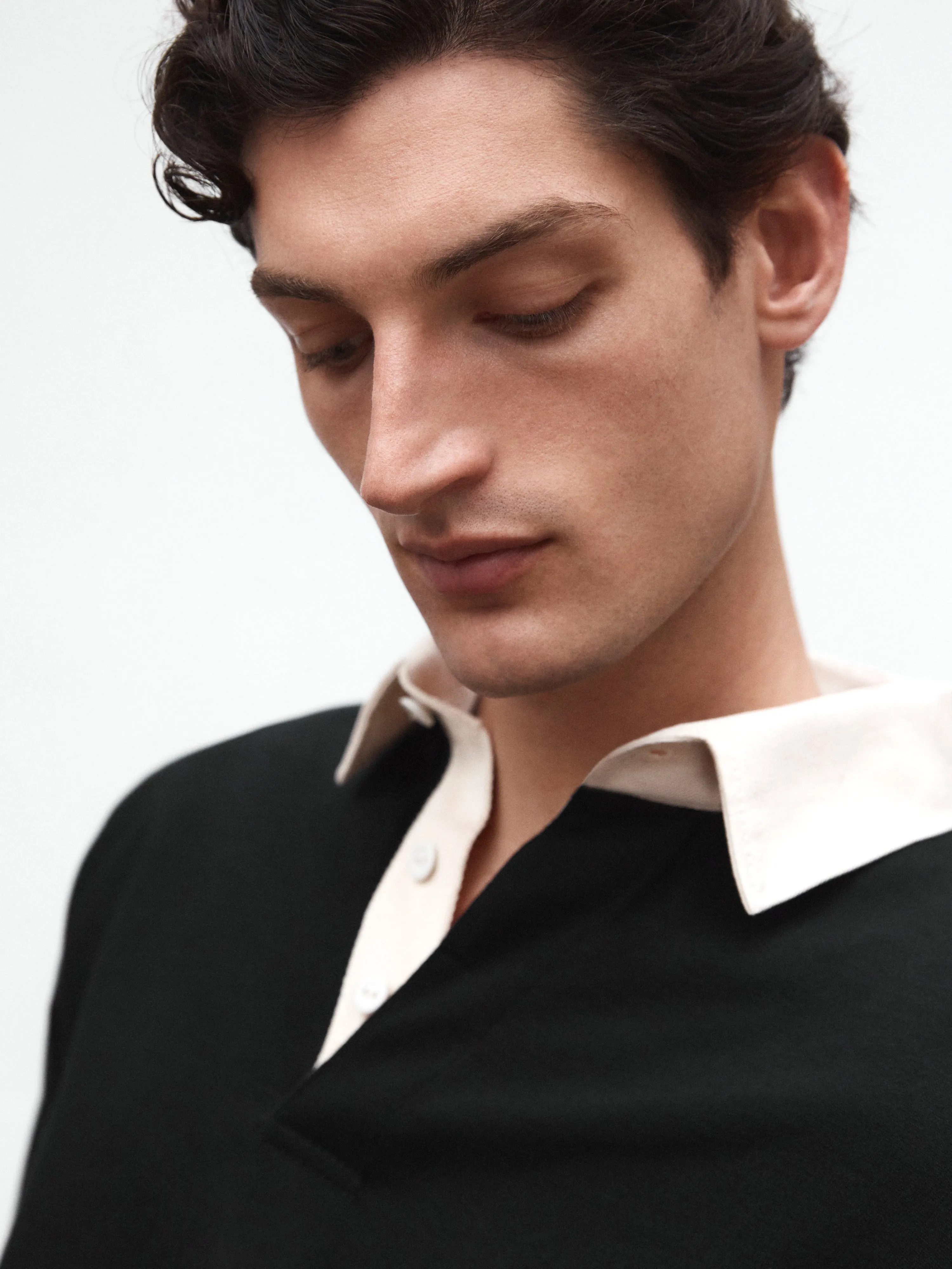 Cotton Rugby Shirt in Black