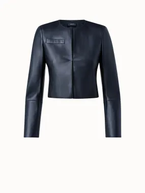 Cropped Lamb Nappa Leather Jacket