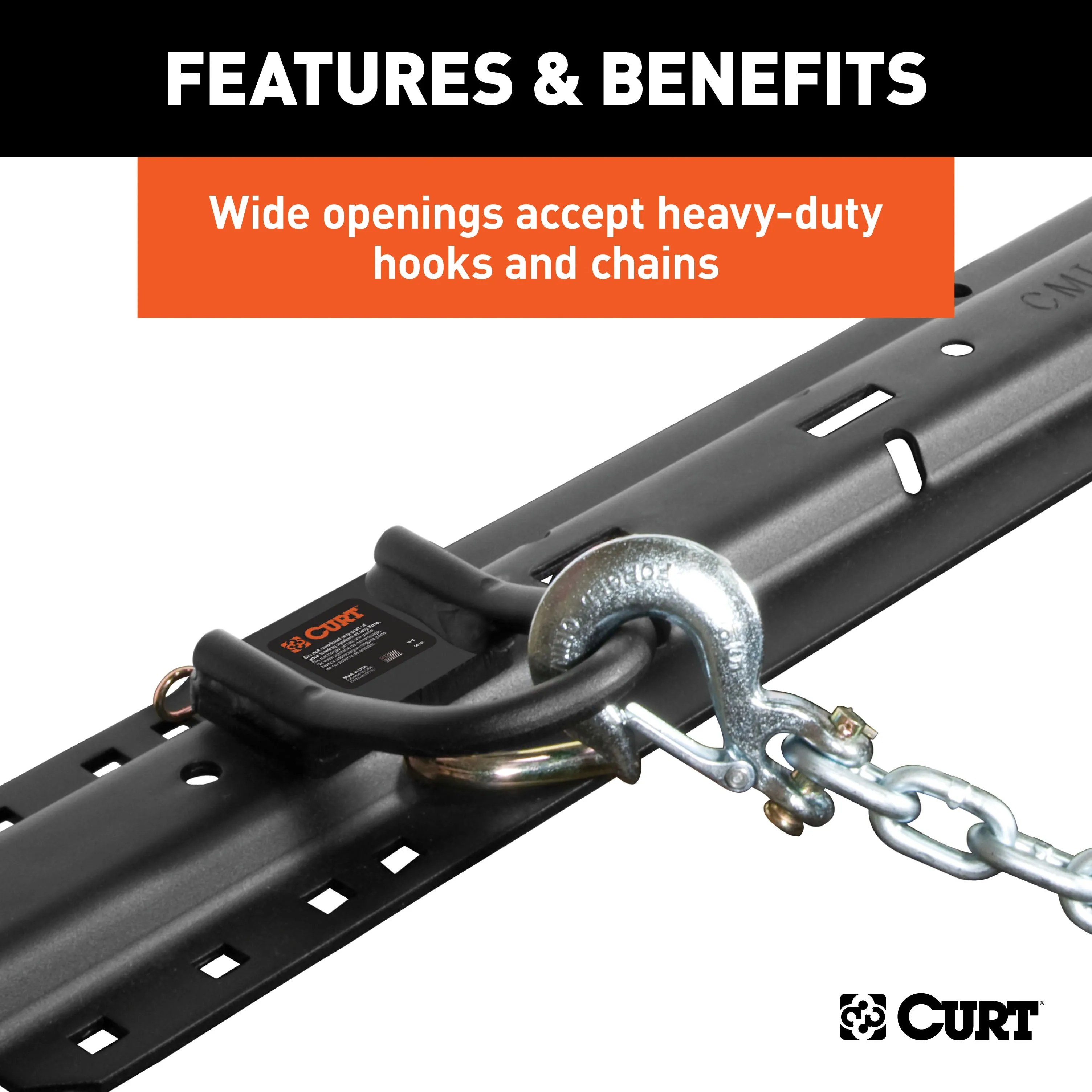 CURT 16000 CURT 16000 5th Wheel Hitch Safety Chain Anchors; Fits Industry-Standard Rails