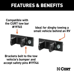 CURT 19748 CURT 19748 Adjustable Bolt-On Tow Bar Bumper Brackets; 2-Pack