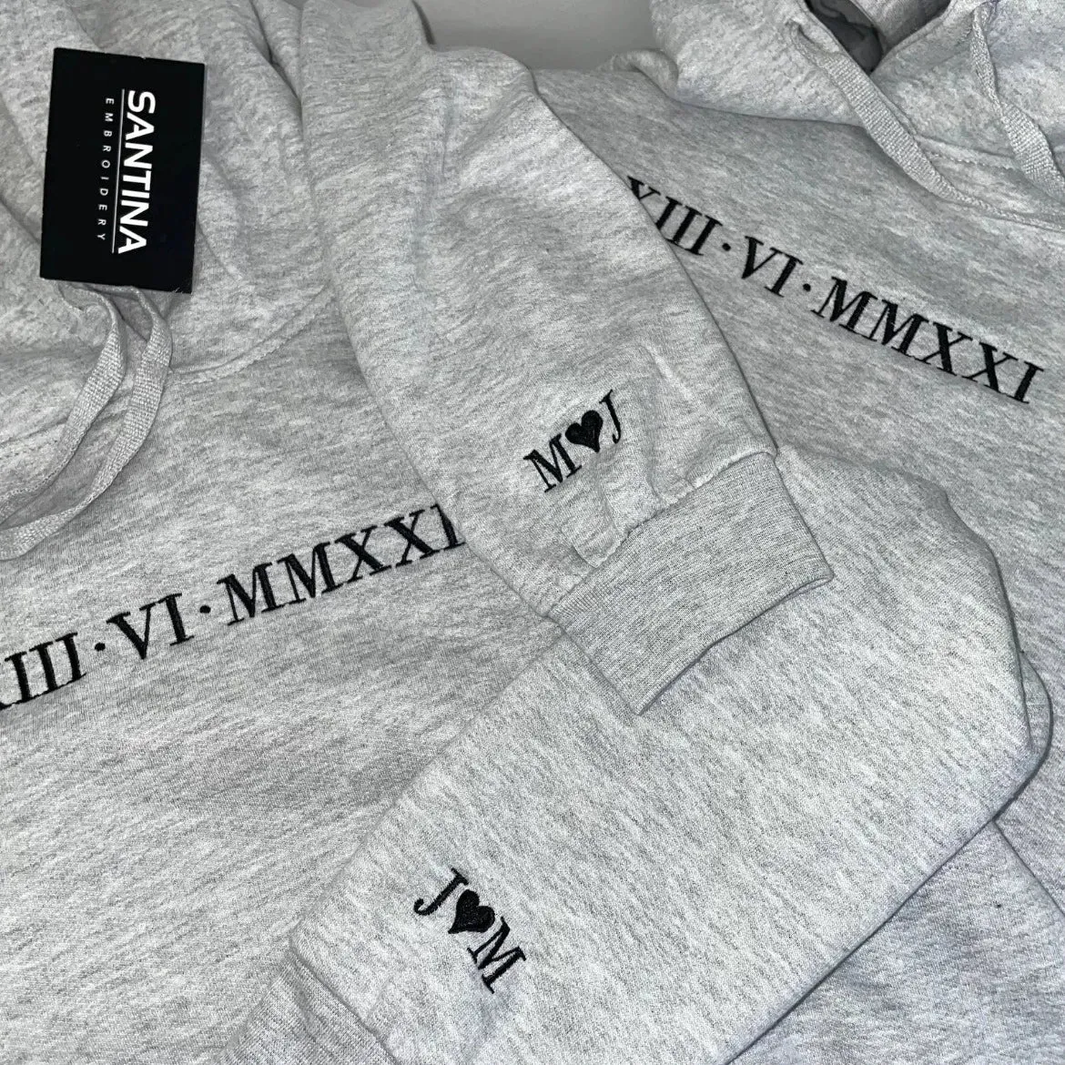 Custom Hoodies with Unique Roman Numeral Embroidery