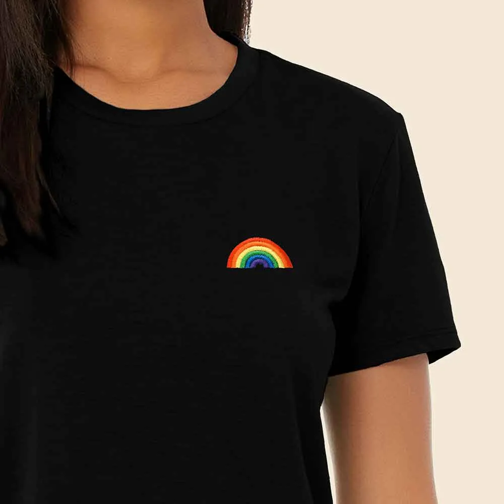 Dalix Rainbow Flowy Cropped Tee