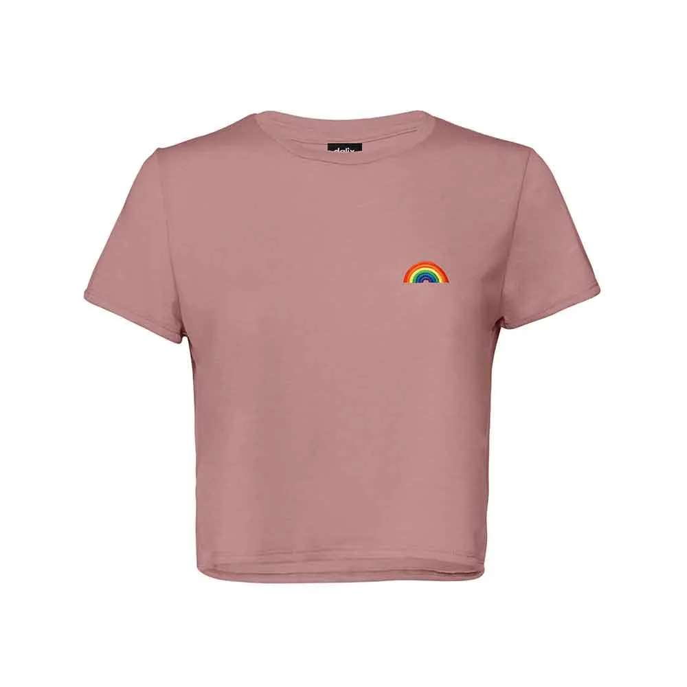 Dalix Rainbow Flowy Cropped Tee