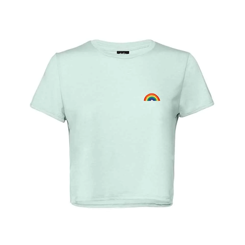 Dalix Rainbow Flowy Cropped Tee