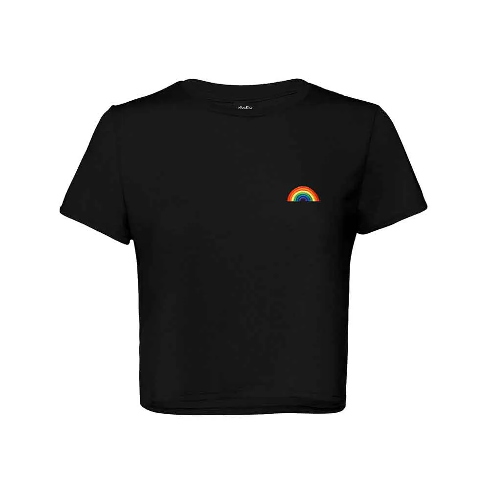 Dalix Rainbow Flowy Cropped Tee