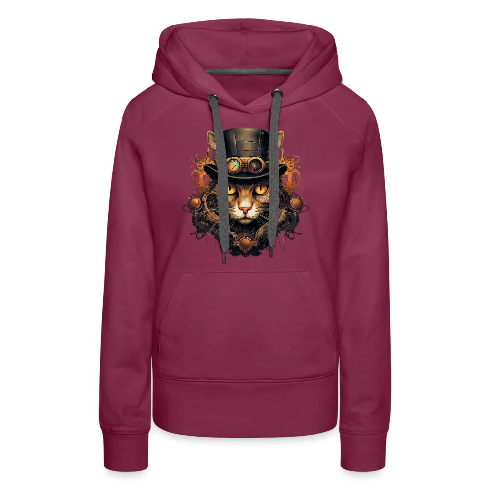 Damen Hoodie mit Katzenmotiv "Steampunk Cat"