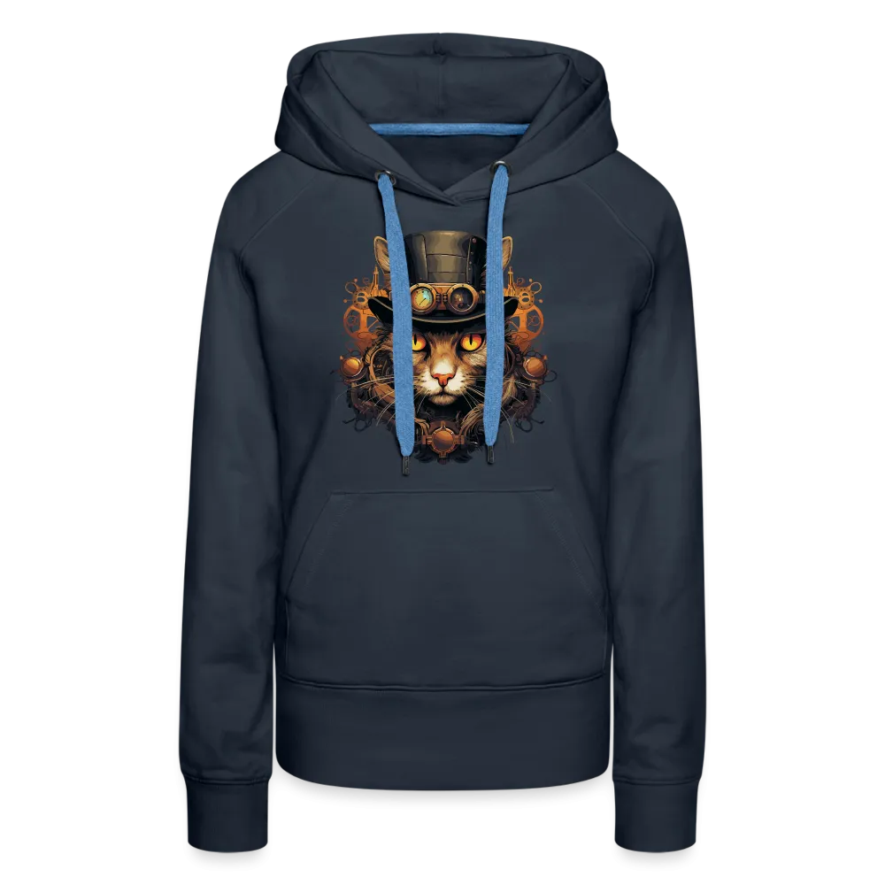 Damen Hoodie mit Katzenmotiv "Steampunk Cat"