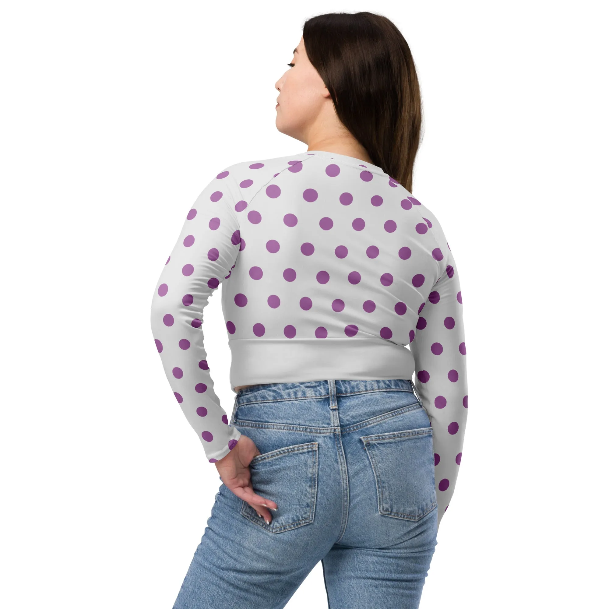 Dots Long Sleeve Crop Top