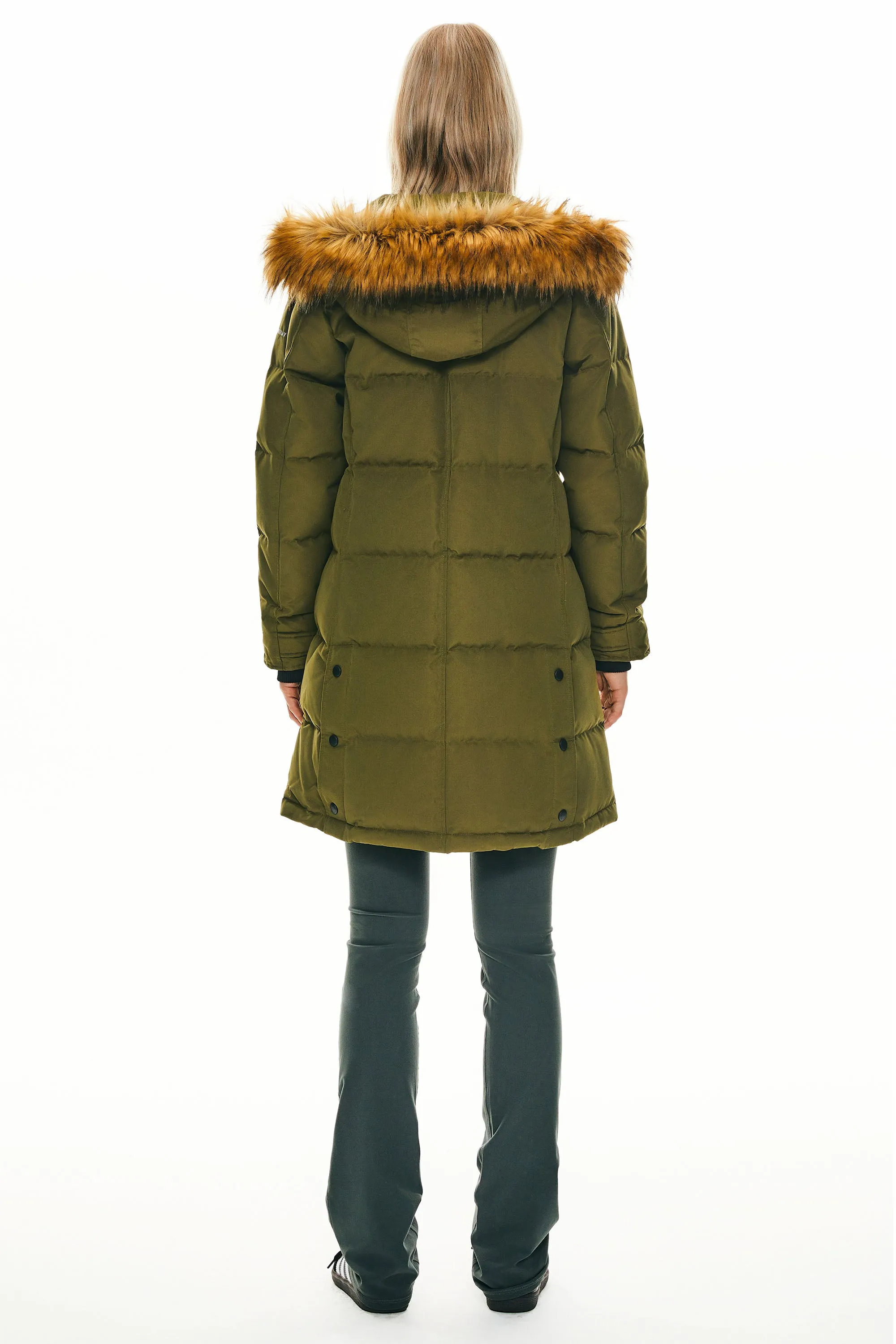 Drawstring Hooded Thickened Puffer Down Coat