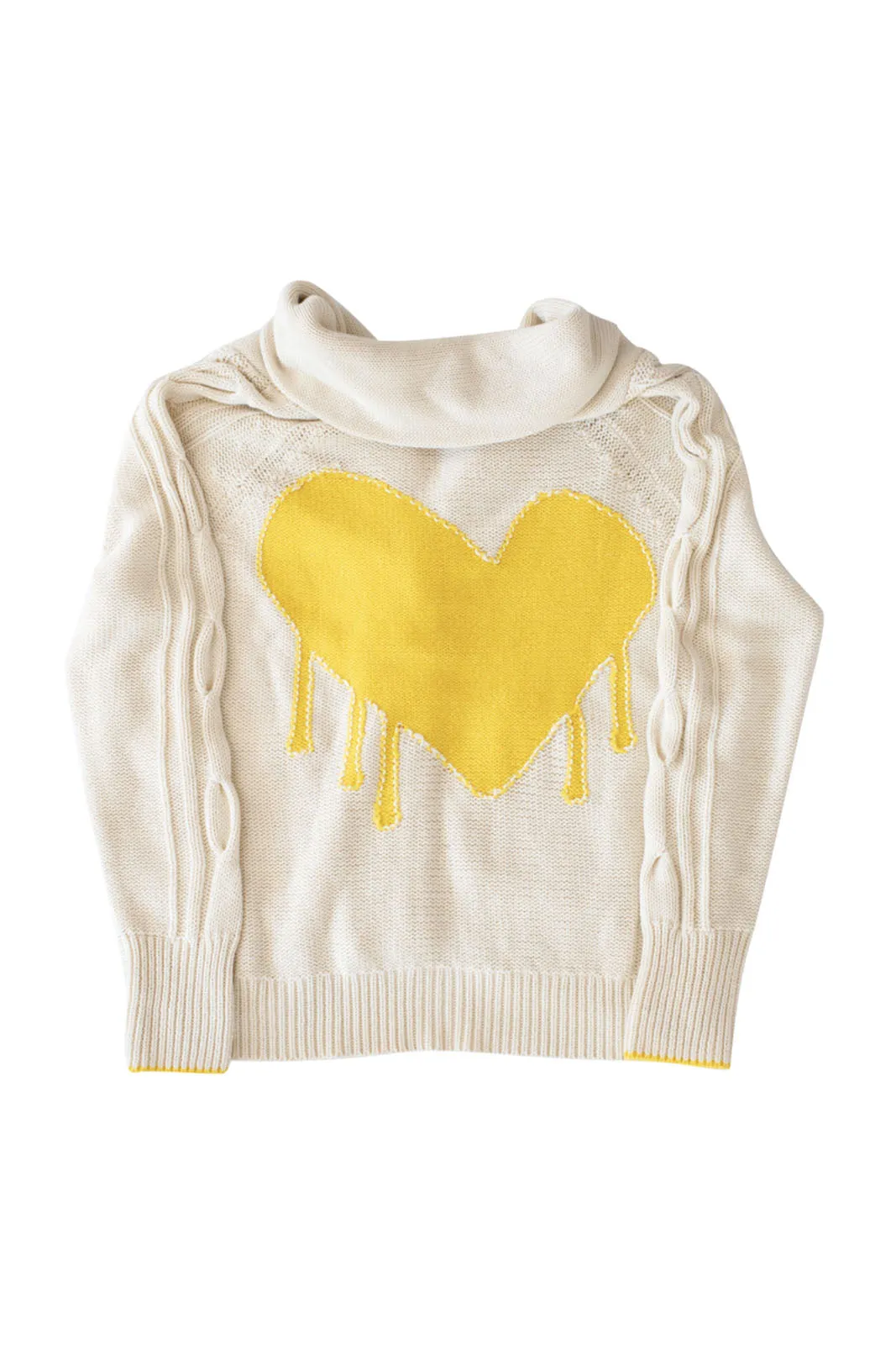 Drippy Heart Cardigan, Sunshine