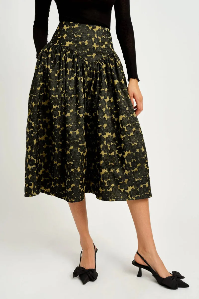 Eliza Faulkner Lucille Skirt - Chartreuse Jacquard (Online Exclusive)