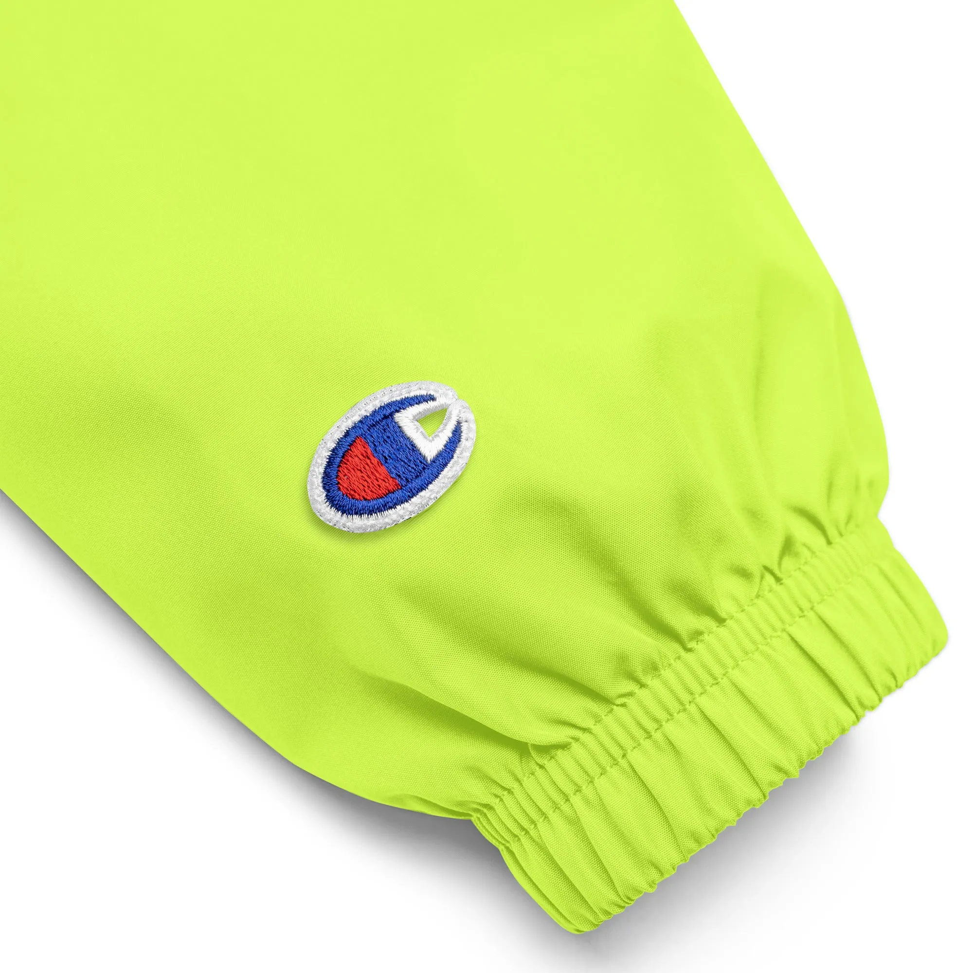 Embroidered Champion Packable Women Jacket - Neon