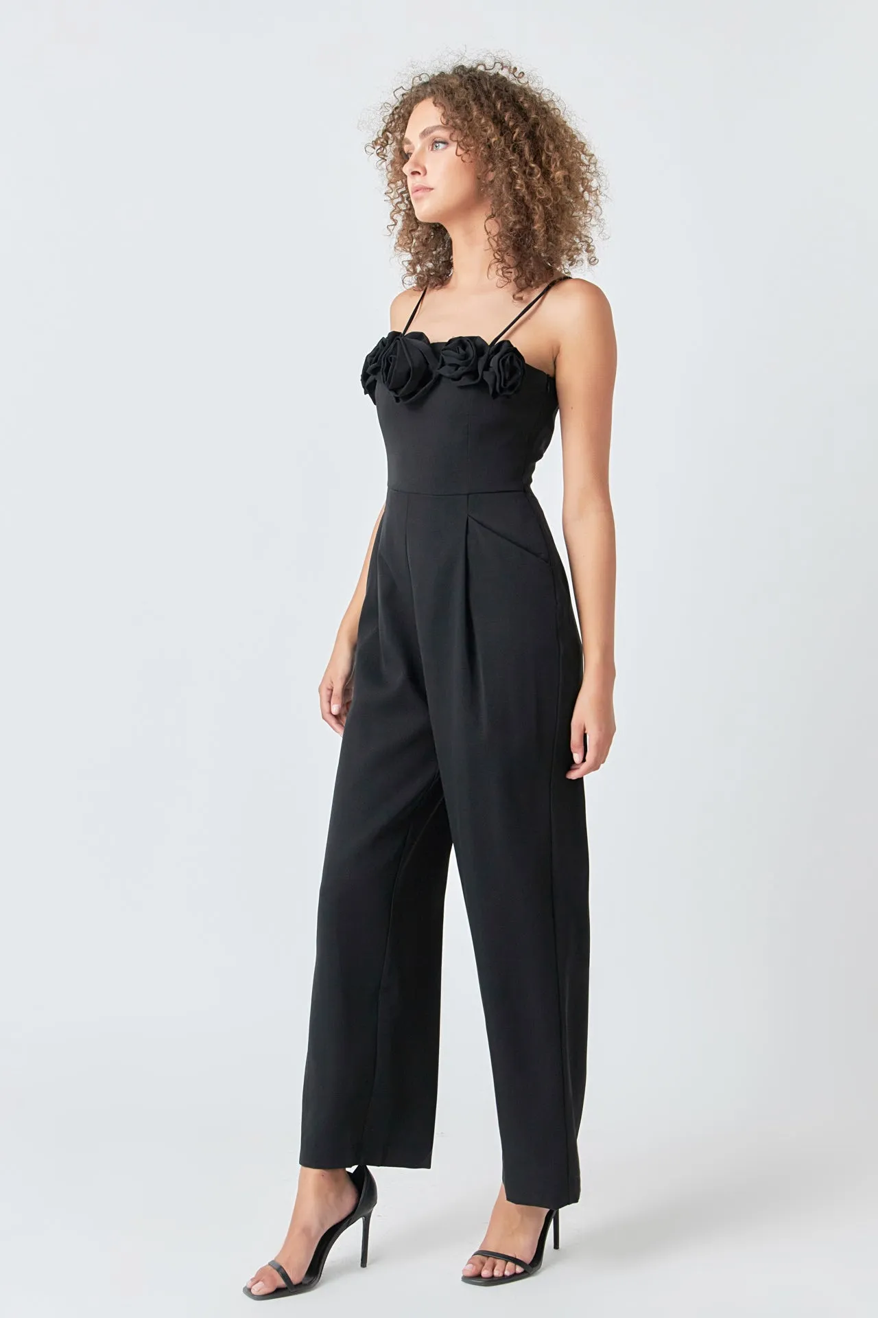 Endless Rose - Flower Trim Jumpsuit