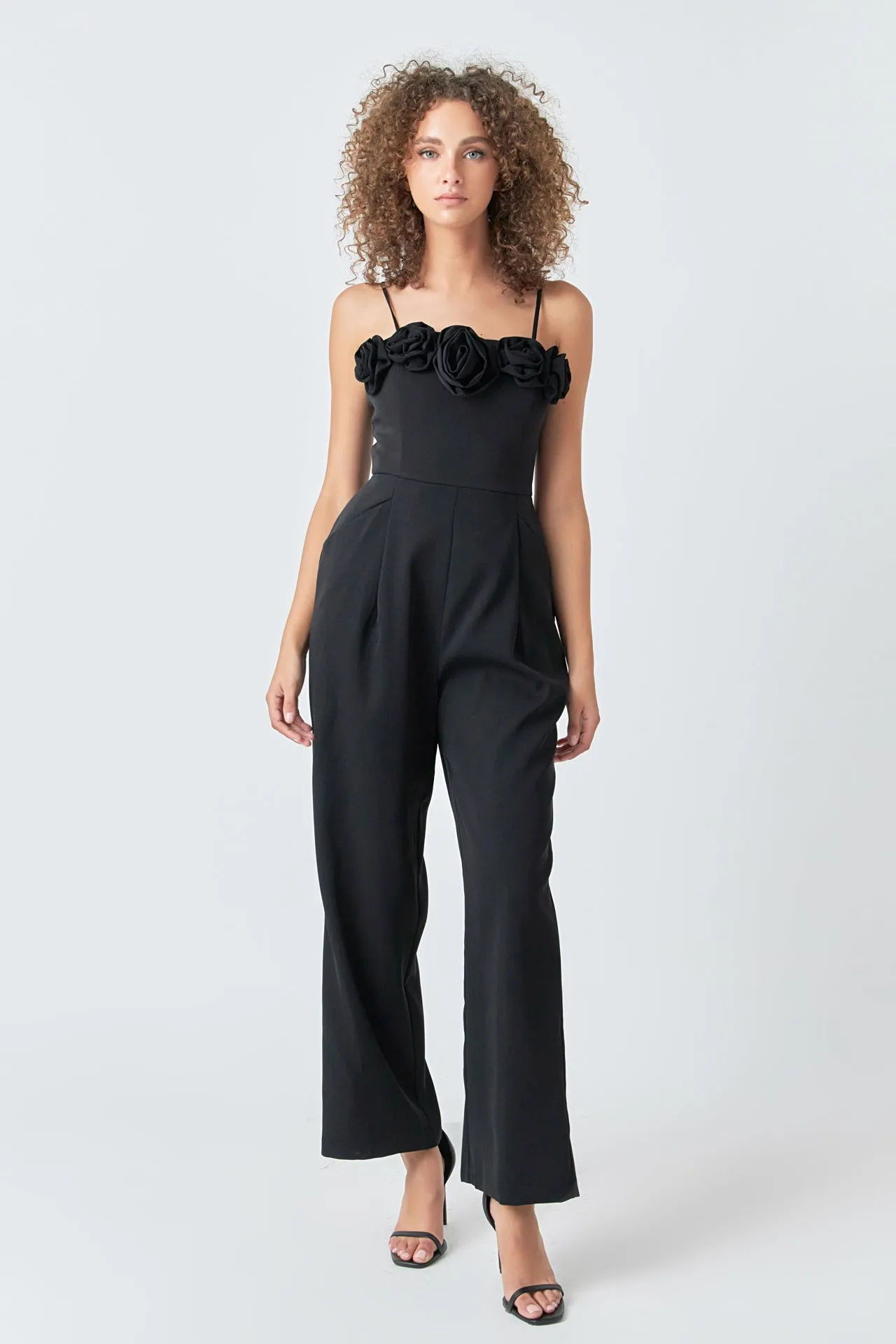 Endless Rose - Flower Trim Jumpsuit